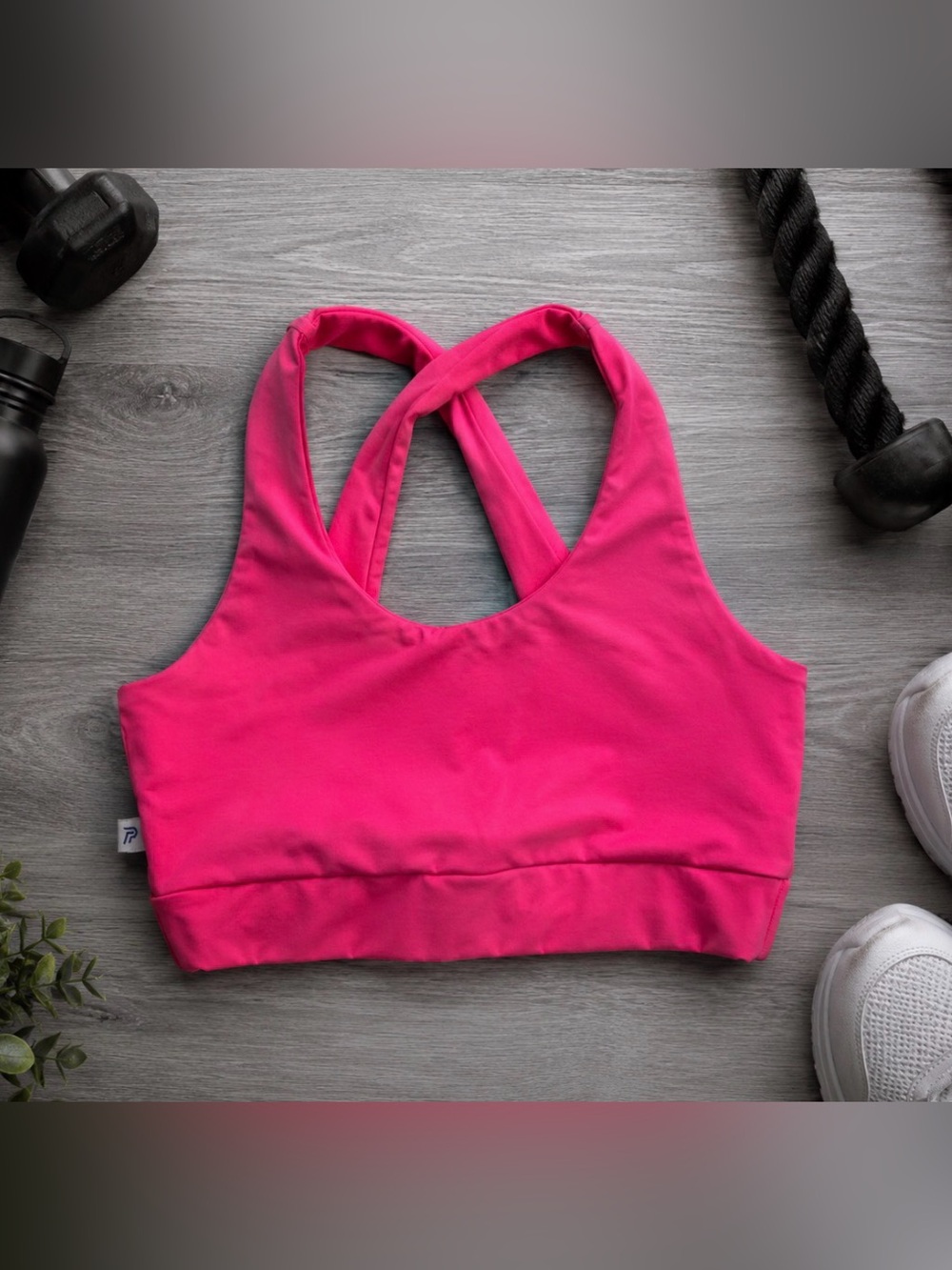 Pink Cross-Back Sports Bra | Size: Medium | Athletic Workout Gym Top | Gymwear